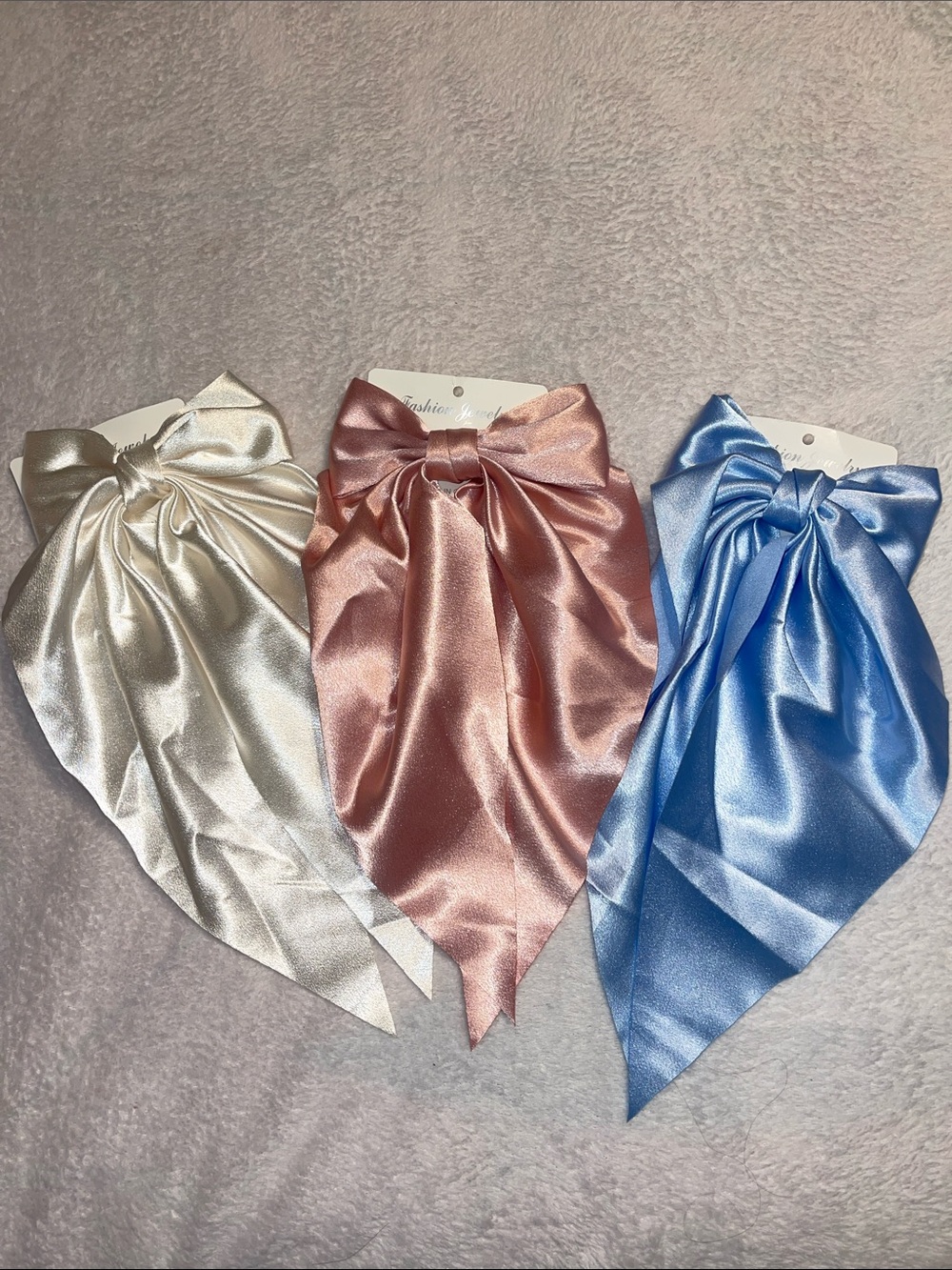 3 piece Satin Bow Hair Accessories Set